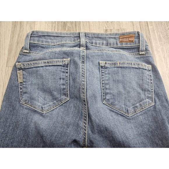 Paige Verdugo Crop Jeans Womens 26 Blue Distressed Raw Hem Skinny Denim Stretch - Picture 4 of 13